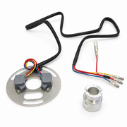 Honda CB500K CB550 CB750 SOHC electronic ignition trigger plate and harness from an alternate angle